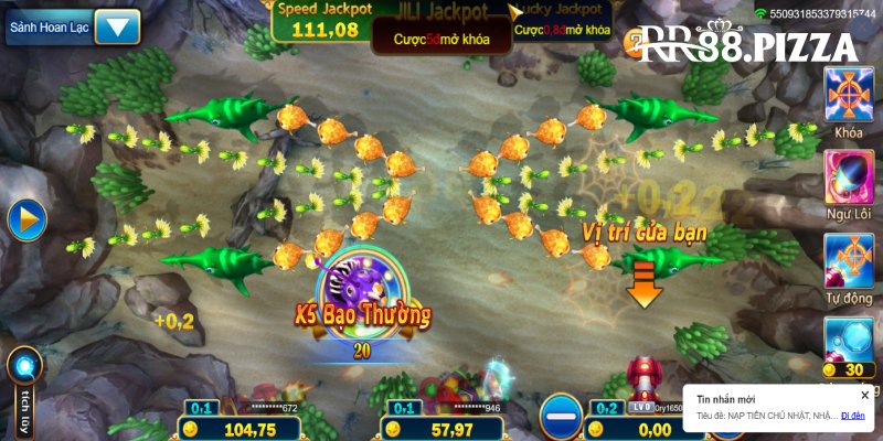 Luật đánh bắn cá thưởng xu hấp dẫn